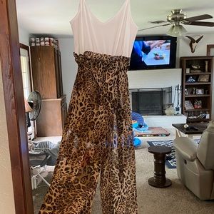 White Leopard Jumpsuit